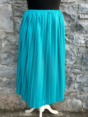 80s teal pleated skirt uk 10-12