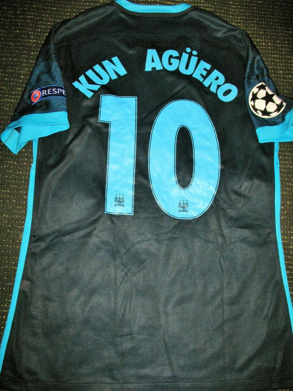 Aguero Manchester City 2015 2016 PLAYER ISSUE Jersey Shirt Camiseta L