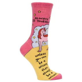 Always Be A Unicorn Socks Women's Crew Sock