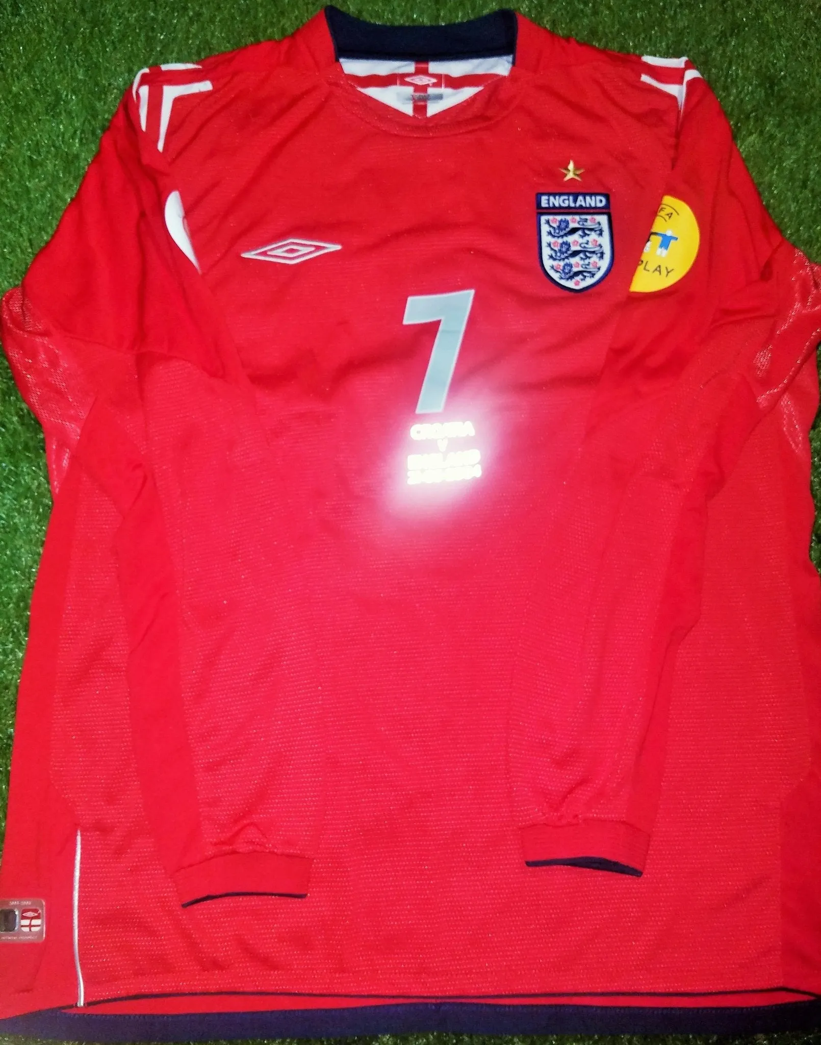 Beckham England 2004 EURO CUP Umbro Jersey Shirt XL