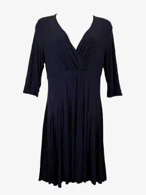 Blue Illusion Soft Navy Pleated Drape Dress Size XL