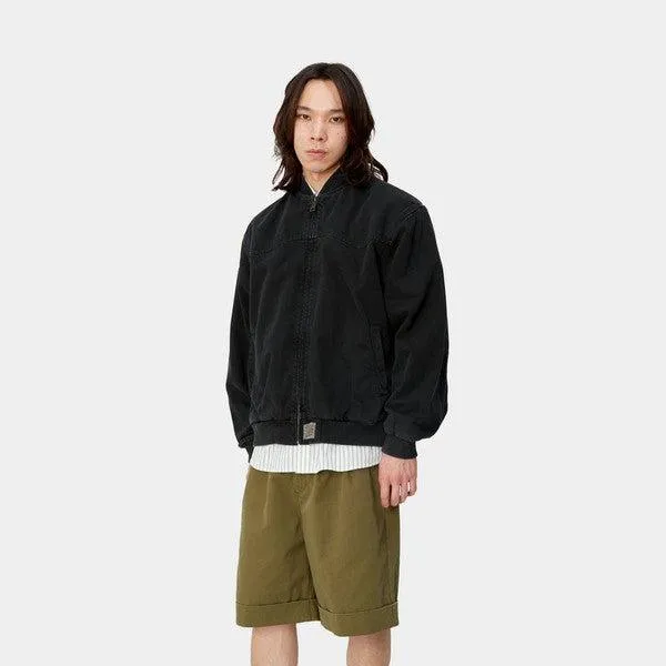 Carhartt WIP OG Santa Fe Bomber Black Stone Dyed Clark Twill