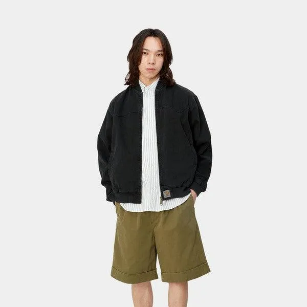 Carhartt WIP OG Santa Fe Bomber Black Stone Dyed Clark Twill