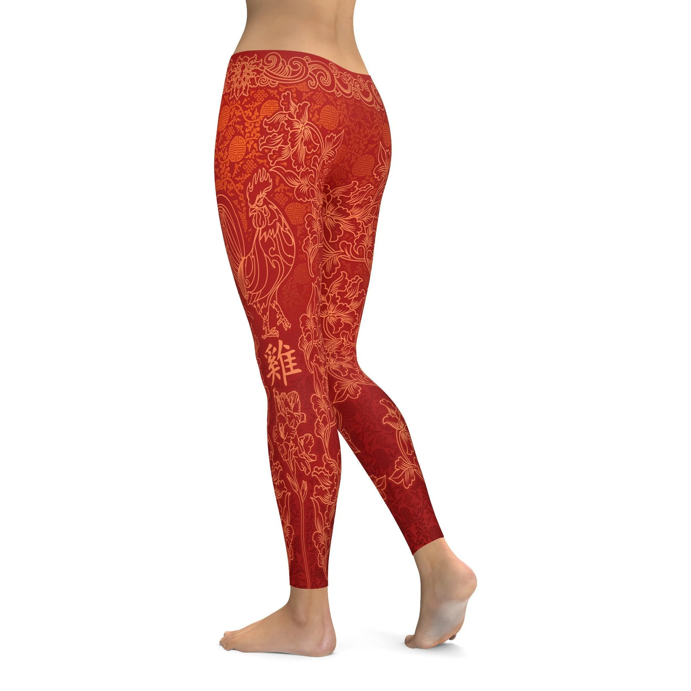 Chinese Zodiac Rooster Leggings