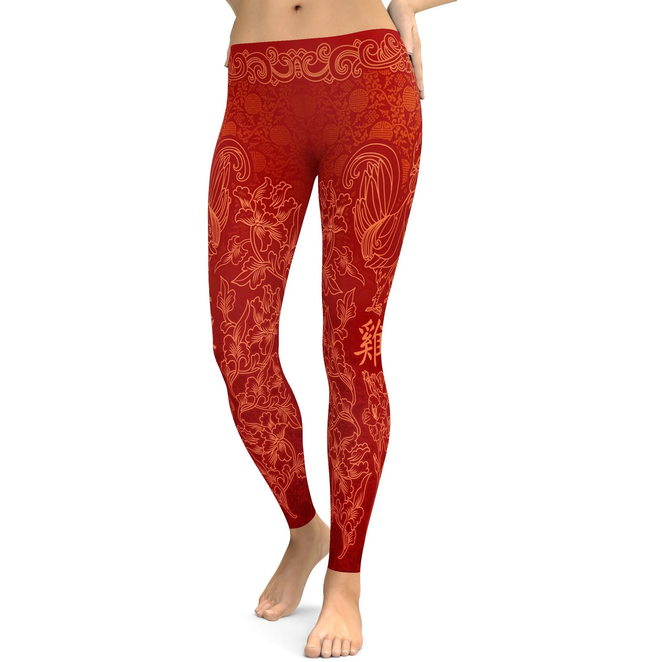 Chinese Zodiac Rooster Leggings