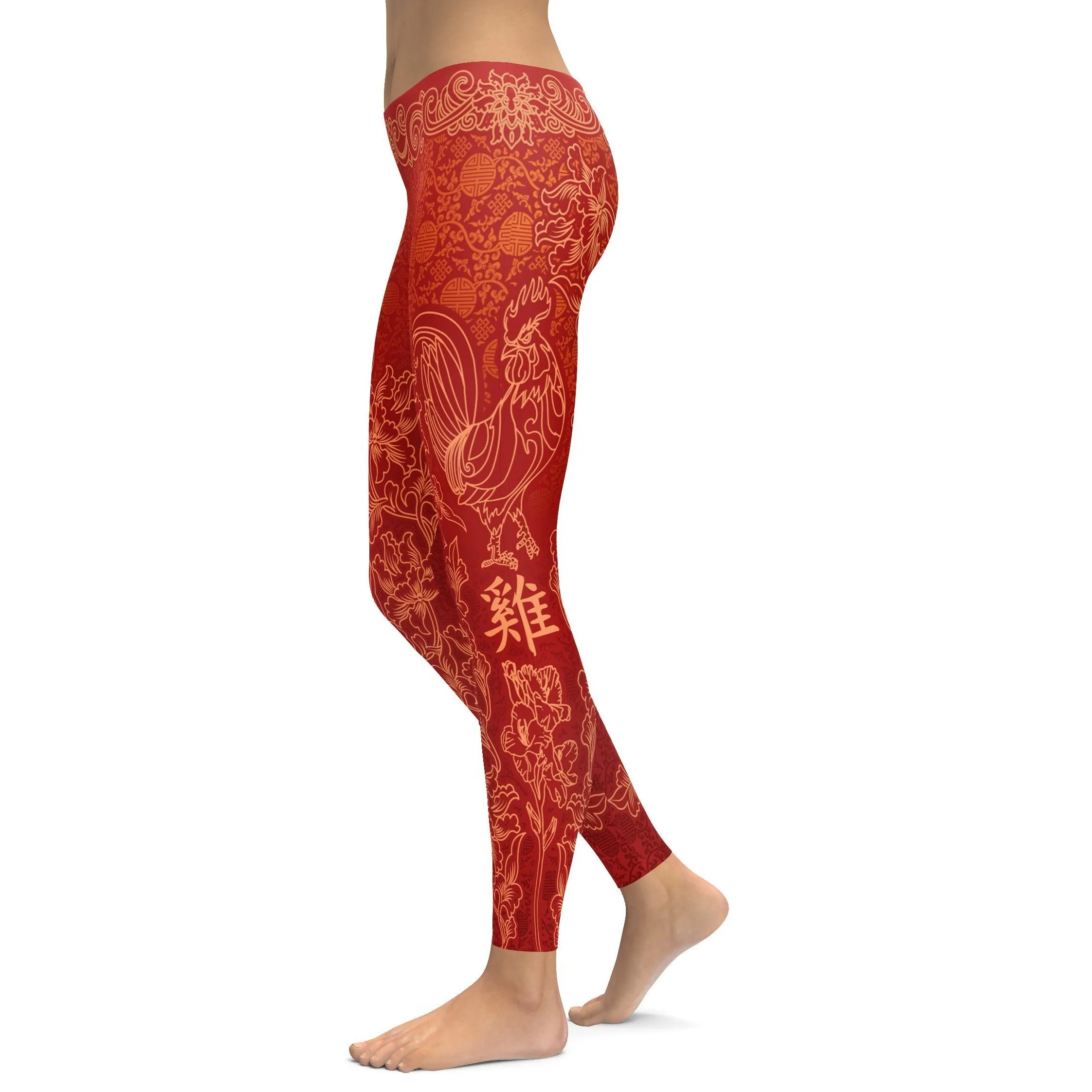 Chinese Zodiac Rooster Leggings