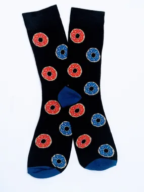 Donut Black Crew Socks