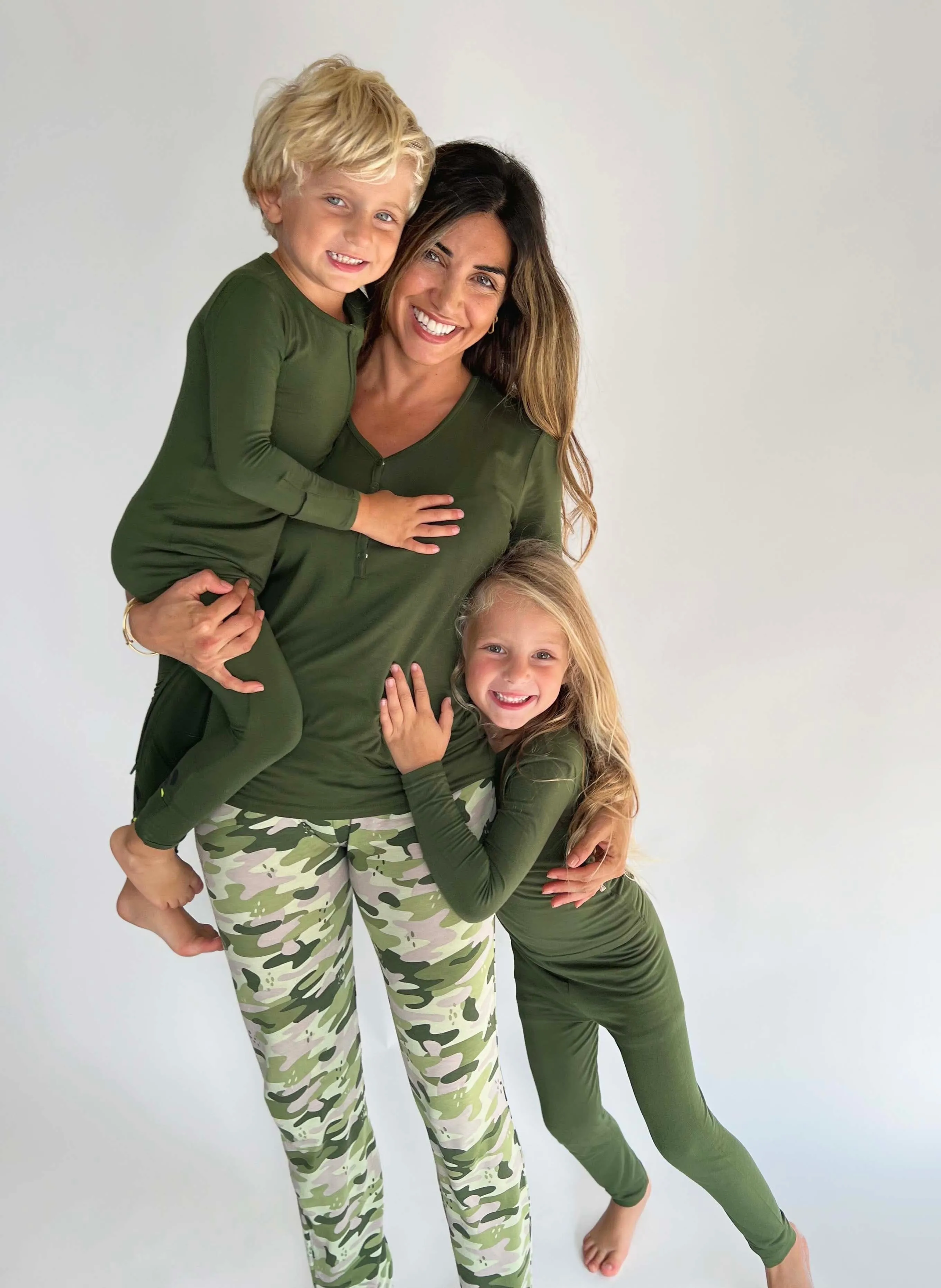 Green Camo Bamboo Women's Pajama Set