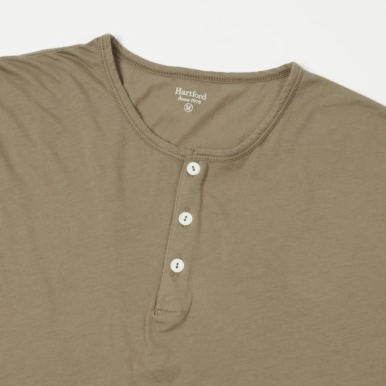 Hartford Lightweight Long Sleeve Henley Tee - Safari