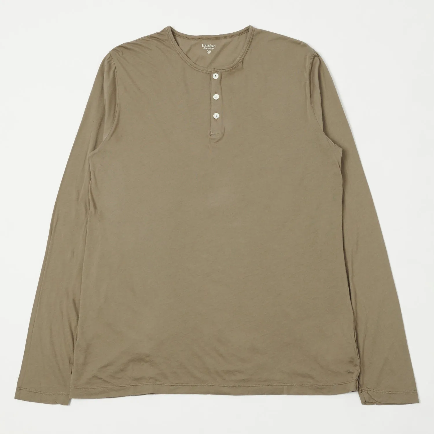 Hartford Lightweight Long Sleeve Henley Tee - Safari