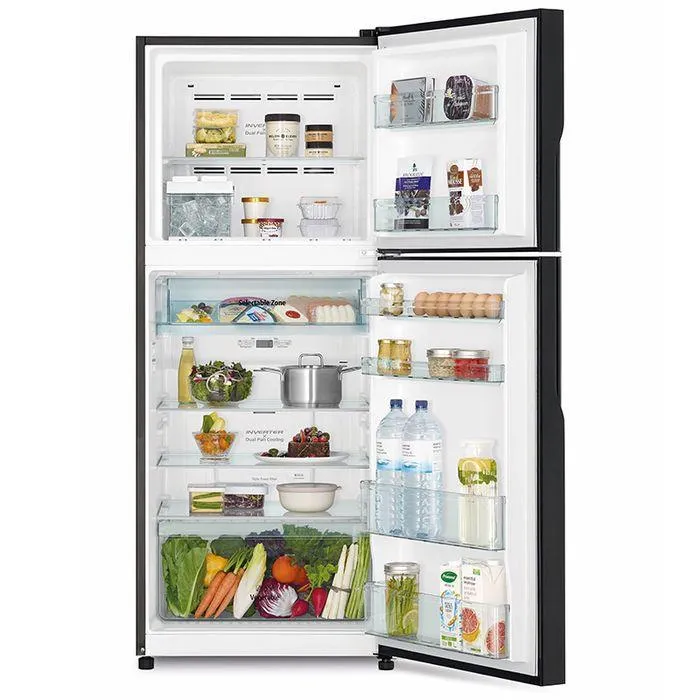 Hitachi R-VX420PM9 BBK Fridge 2 Doors G375L Inverter Black