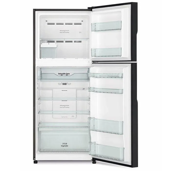 Hitachi R-VX420PM9 BSL Fridge 2 Doors G375L Inverter Silver