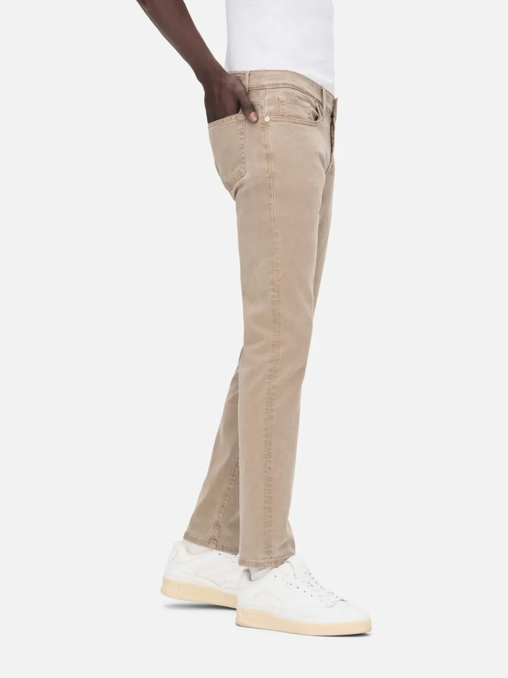 L'Homme Slim Brushed Twill -- Stone Beige