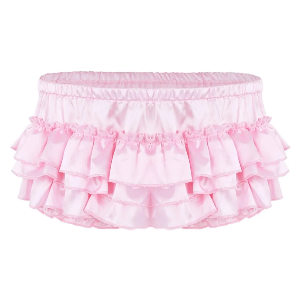 Mens Ruffle Girlie Bloomer Panties Pink