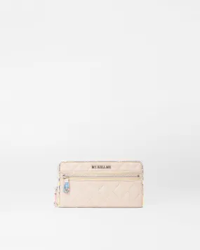 Mushroom/Pink Opal Leather Crosby Long Wallet