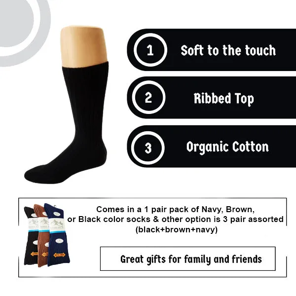 Organic Cotton Solid Color Crew Socks