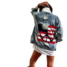 'PEACE FLAG PART 2' DENIM JACKET