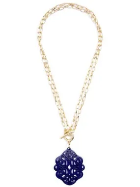 Regal Pendant Necklace - Navy