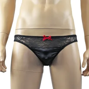 SALE - Mens Joanne Underwear Lacey Lovelies Bikini Brief Panties Black