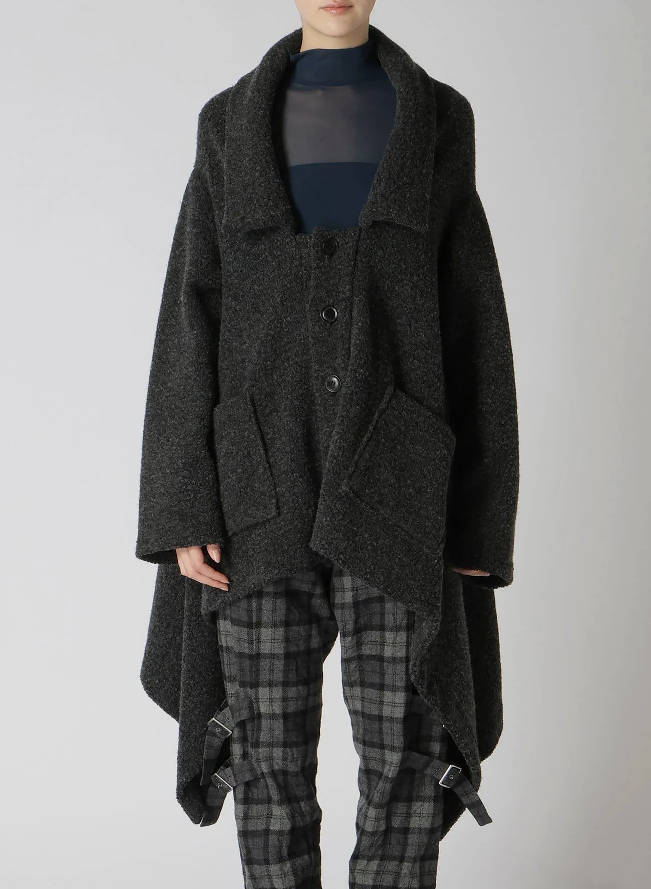 SHEEP PILE LONG JERSEY COAT